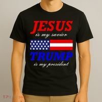 Jesus Savior Trump President T-Shirt thumb 3