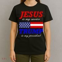 Jesus Savior Trump President T-Shirt thumb 4