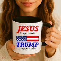 Jesus Savior Trump President Coffee Mug thumb 3