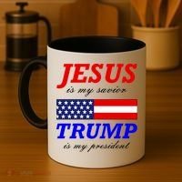 Jesus Savior Trump President Coffee Mug thumb 4