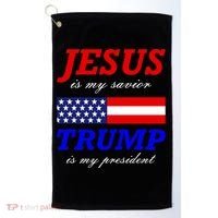 Jesus Savior Trump President Golf Towel thumb 0