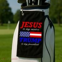 Jesus Savior Trump President Golf Towel thumb 2