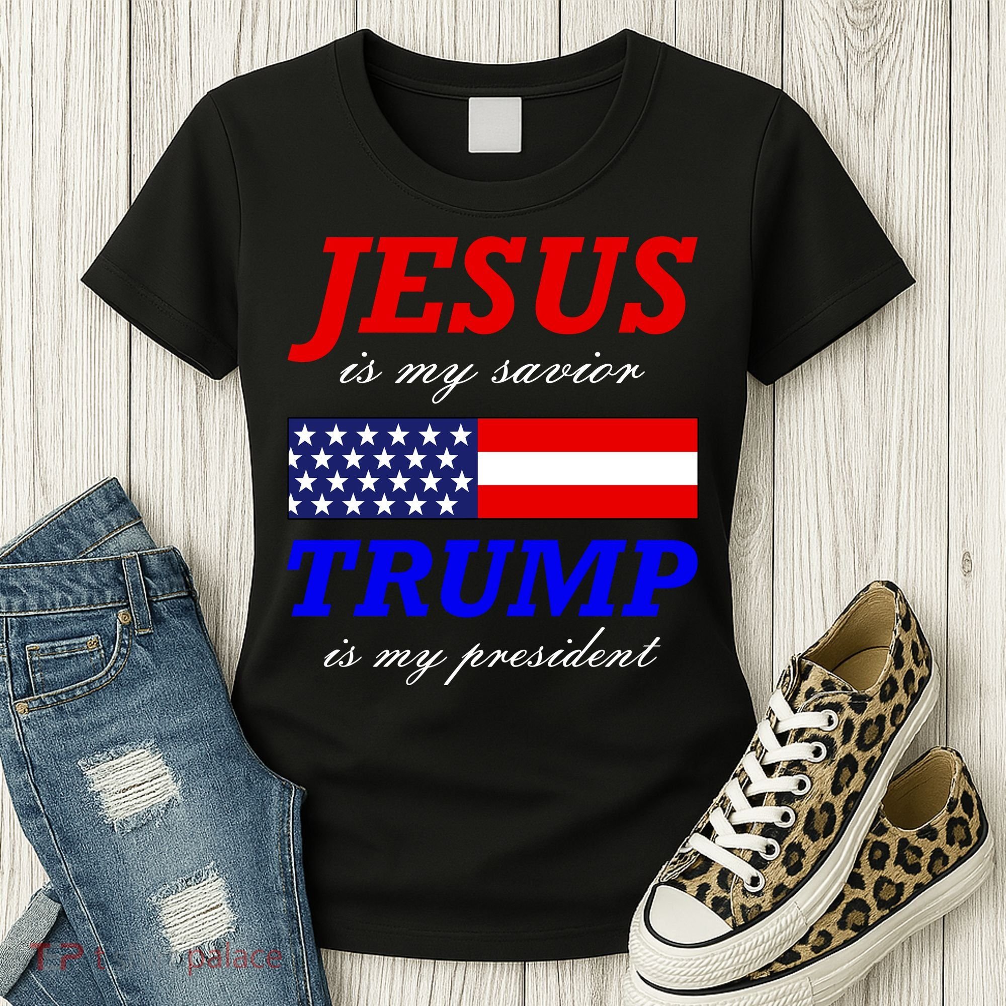 Jesus Savior Trump President Women's T-Shirt