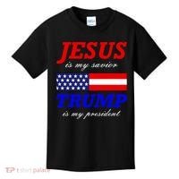 Jesus Savior Trump President Kids T-Shirt thumb 0