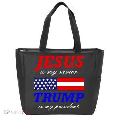 Jesus Savior Trump President Tote Bag