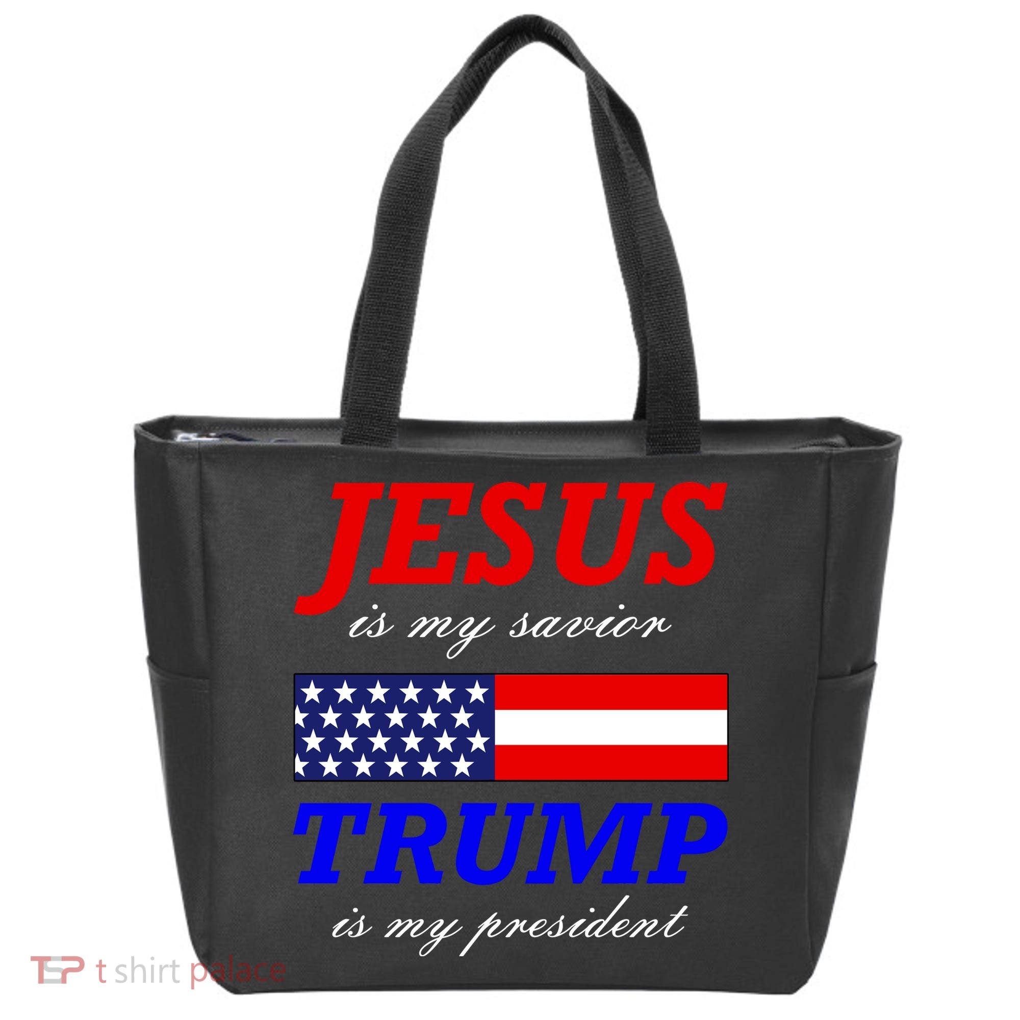 Jesus Savior Trump President Tote Bag