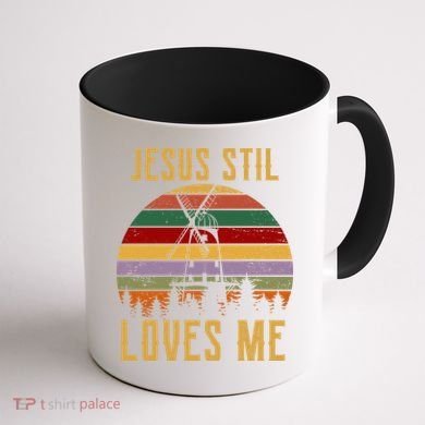 Jesus Still Loves Me Vintage Windmill Coffee Mug back