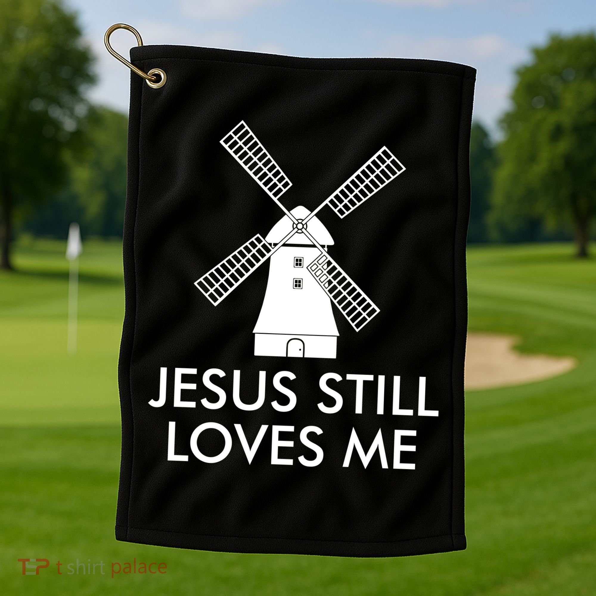 Jesus Still Loves Me Windmill Christian Golf Towel