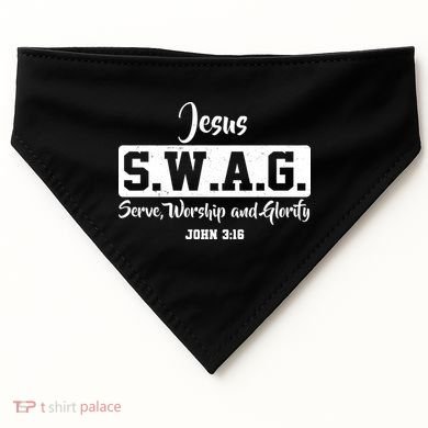 Jesus SWAG Serve Worship And Glorify John 3:16 USA-Made Doggie Bandana