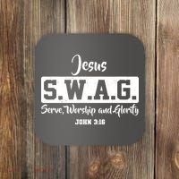 Jesus SWAG Serve Worship And Glorify John 3:16 Coaster thumb 0