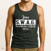Jesus SWAG Serve Worship And Glorify John 3:16 Tank Top thumb 3