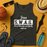 Jesus SWAG Serve Worship And Glorify John 3:16 Tank Top thumb 4