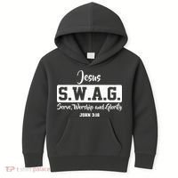 Jesus SWAG Serve Worship And Glorify John 3:16 Kids Hoodie thumb 0