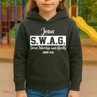 Jesus SWAG Serve Worship And Glorify John 3:16 Kids Hoodie thumb 3