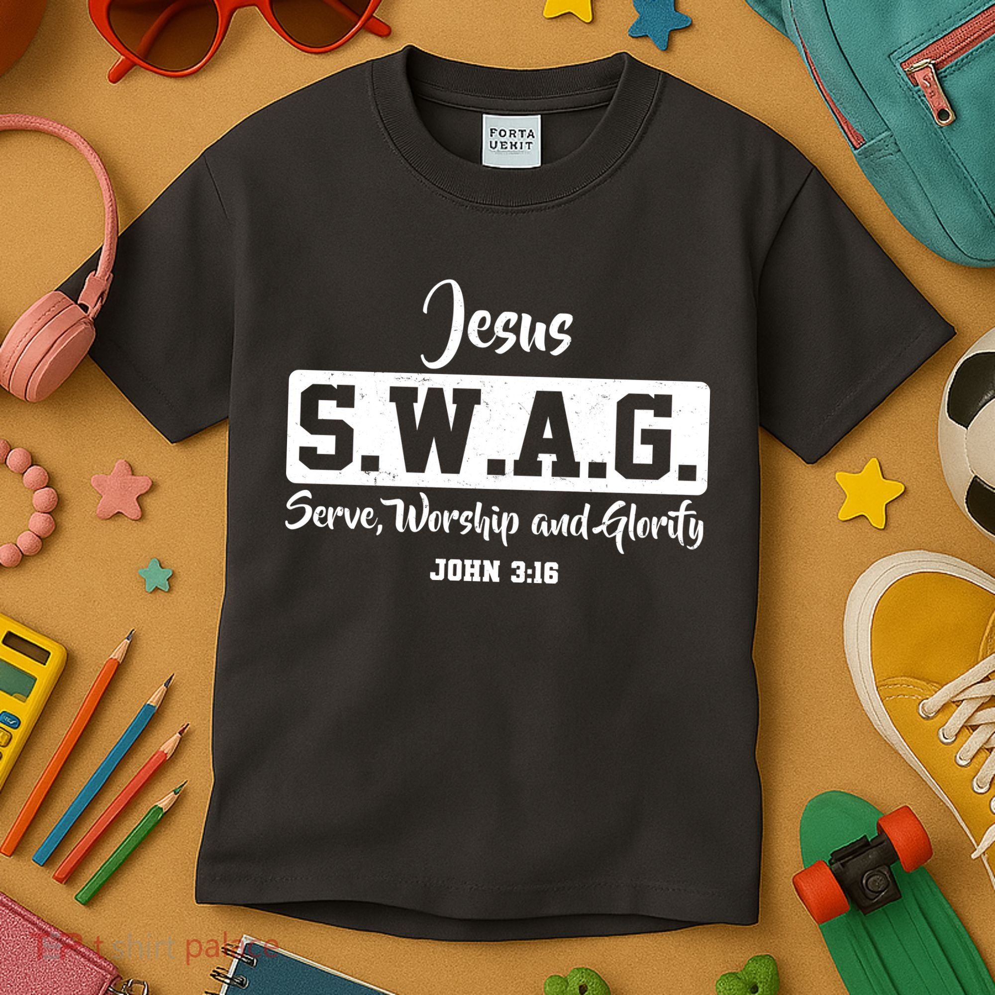 Jesus SWAG Serve Worship And Glorify John 3:16 Kids T-Shirt