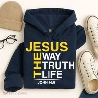 Jesus The Way Truth Life John 14:6 Hoodie thumb 4