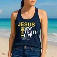 Jesus The Way Truth Life John 14:6 Women's Tank Top thumb 2