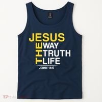 Jesus The Way Truth Life John 14:6 Tank Top thumb 2