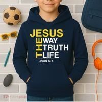 Jesus The Way Truth Life John 14:6 Kids Hoodie thumb 2