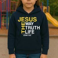 Jesus The Way Truth Life John 14:6 Kids Hoodie thumb 3