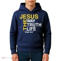 Jesus The Way Truth Life John 14:6 Kids Hoodie thumb 4