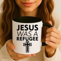 Jesus Was A Refugee Anti Travel Ban Welcome Refugees Coffee Mug thumb 3