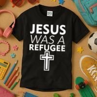 Jesus Was A Refugee Anti Travel Ban Welcome Refugees Kids T-Shirt thumb 3