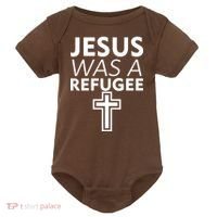 Jesus Was A Refugee Anti Travel Ban Welcome Refugees Baby Bodysuit thumb 0