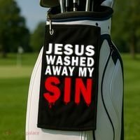 Jesus Washed Away My Sin Golf Towel thumb 2
