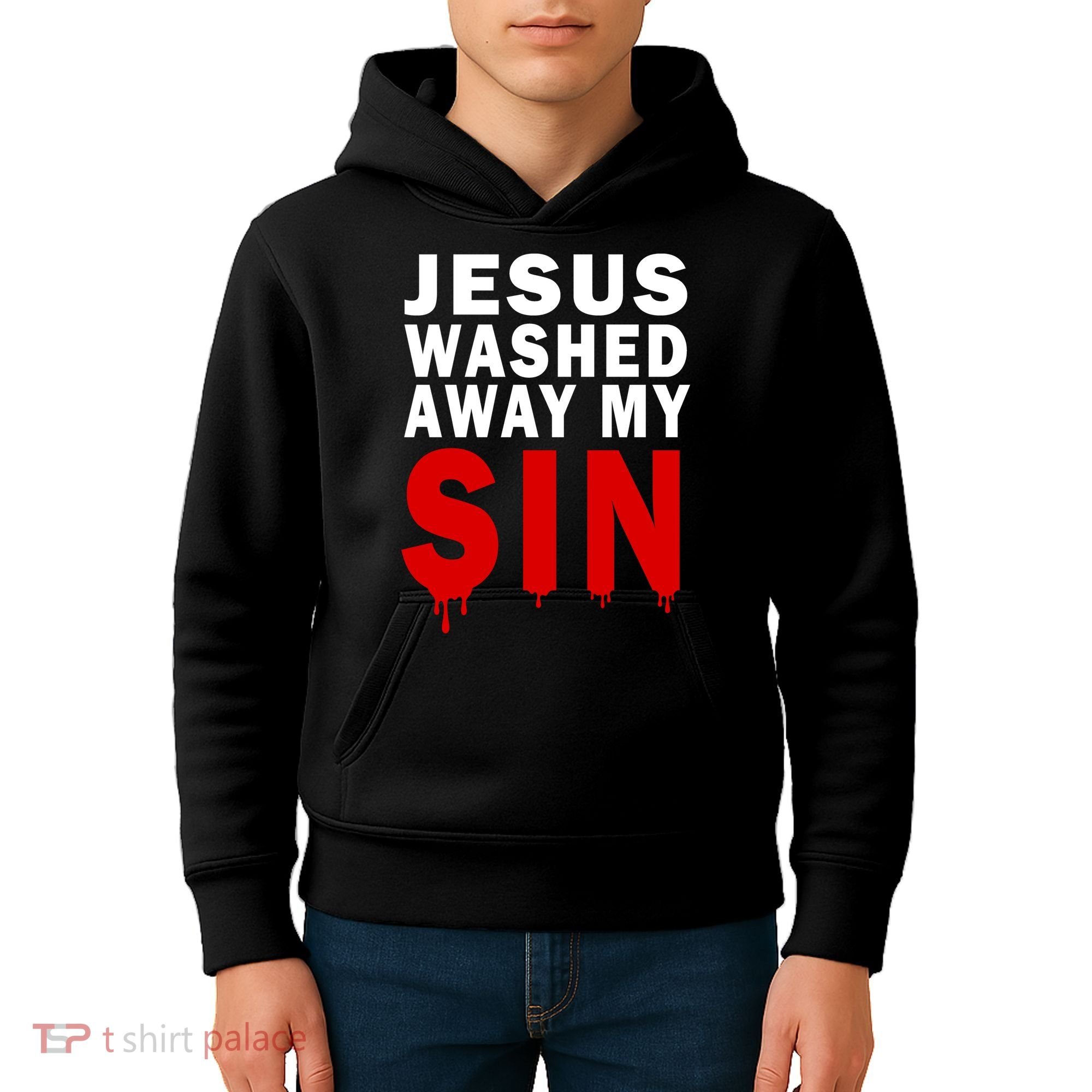 Jesus Washed Away My Sin Kids Hoodie