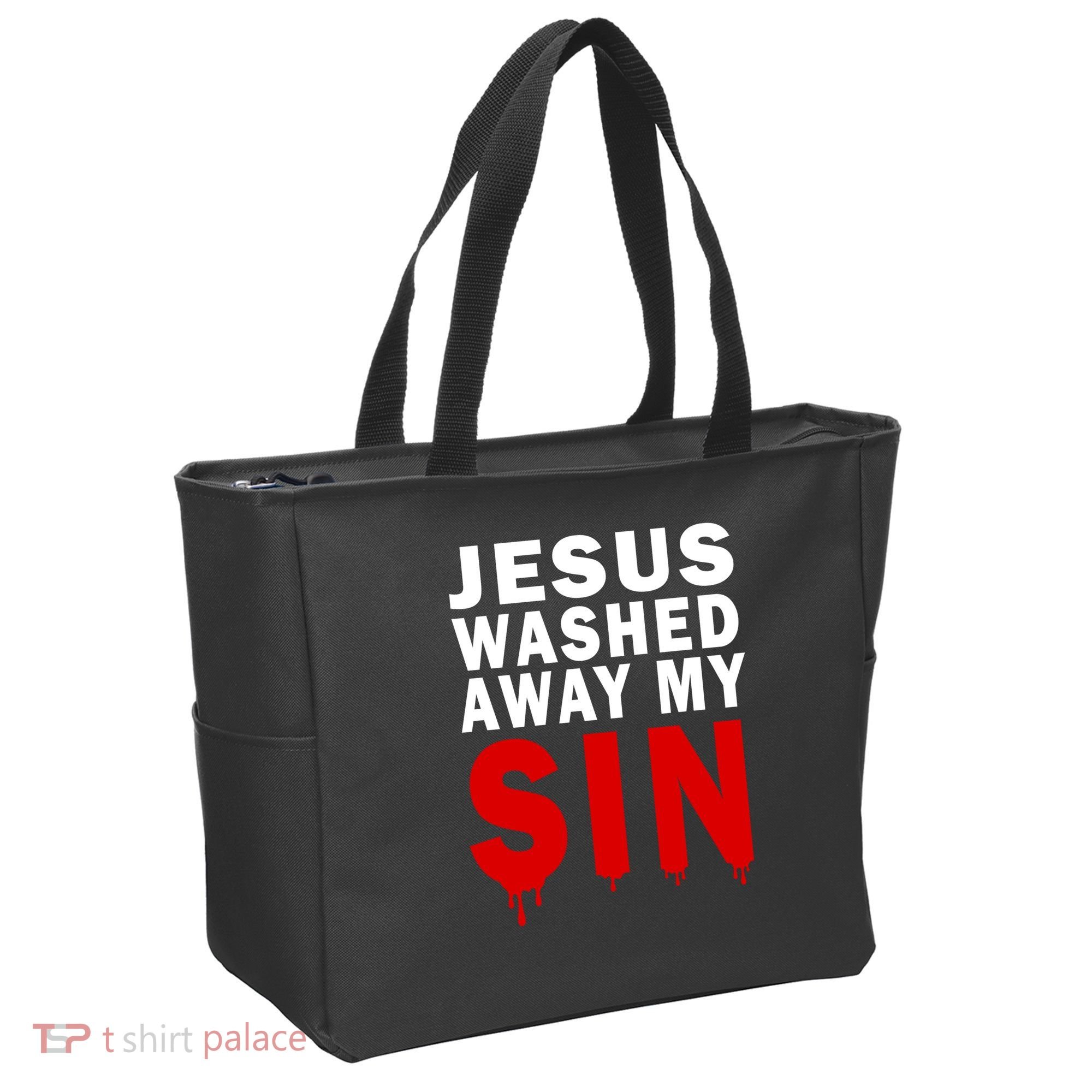 Jesus Washed Away My Sin Tote Bag