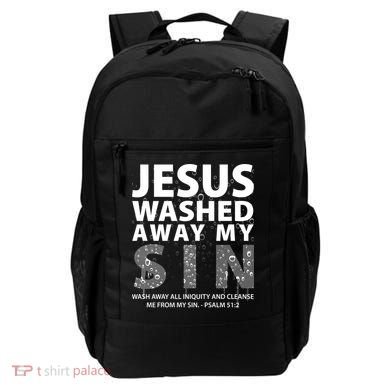 Jesus Washed Away My Sin Catholic Backpack