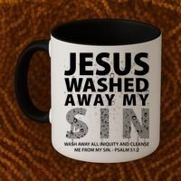 Jesus Washed Away My Sin Catholic Coffee Mug thumb 2