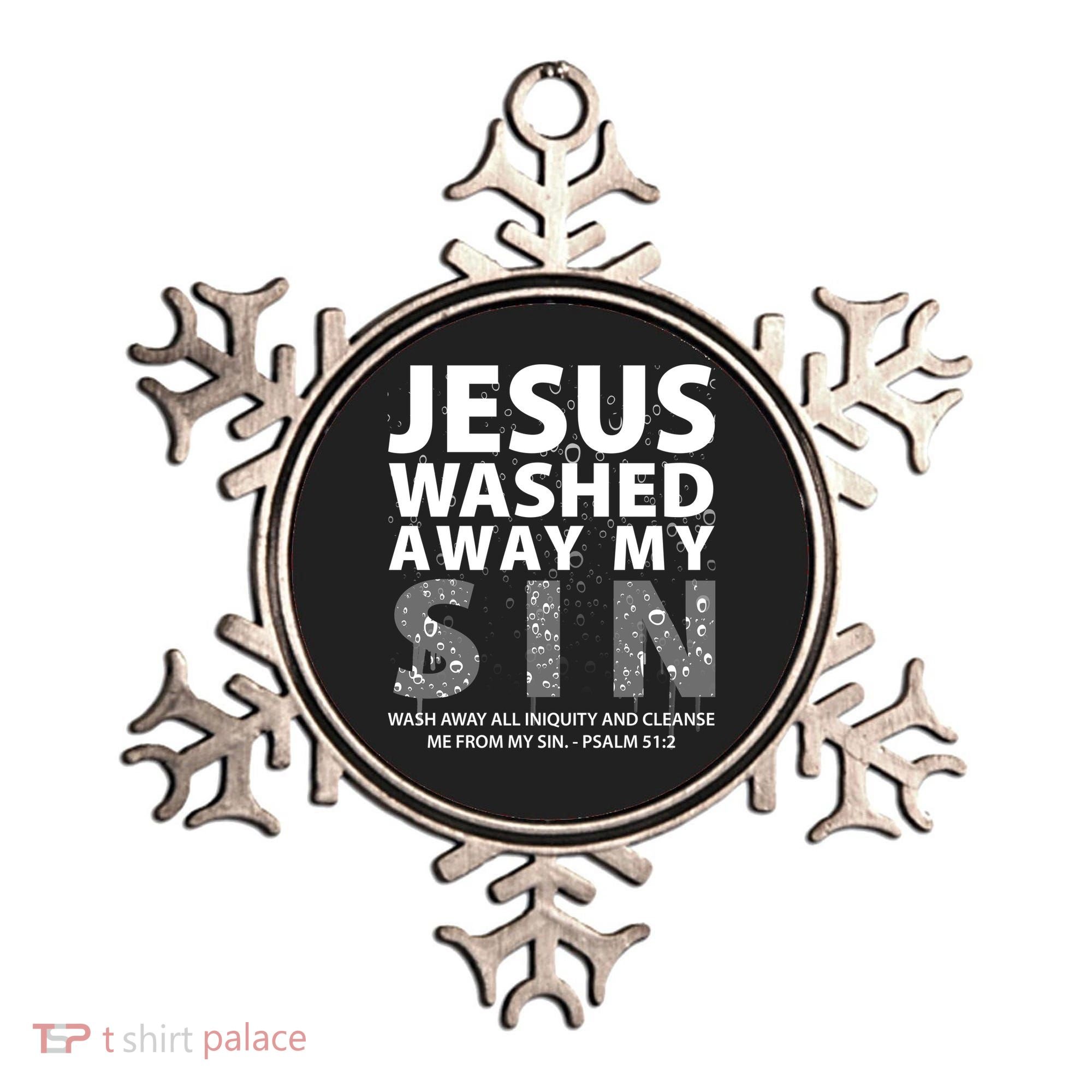 Jesus Washed Away My Sin Catholic Ornament