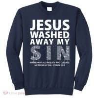 Jesus Washed Away My Sin Catholic Sweatshirt thumb 0
