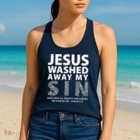 Jesus Washed Away My Sin Catholic Women's Tank Top thumb 2