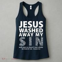 Jesus Washed Away My Sin Catholic Women's Tank Top thumb 3