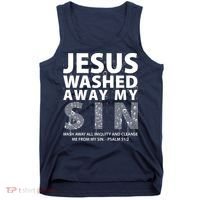 Jesus Washed Away My Sin Catholic Tank Top thumb 0
