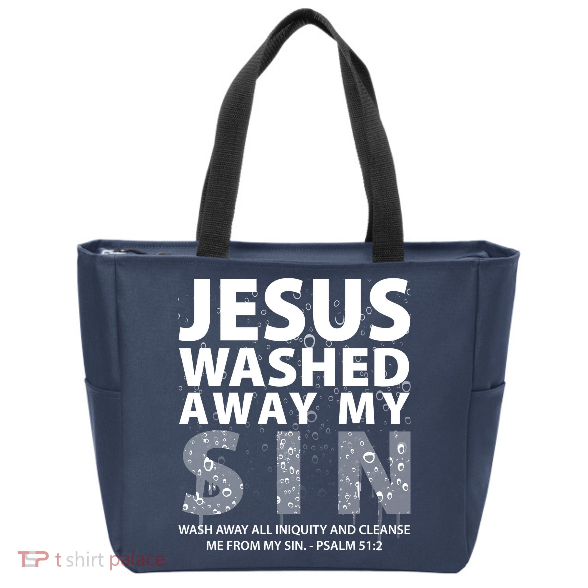 Jesus Washed Away My Sin Catholic Tote Bag