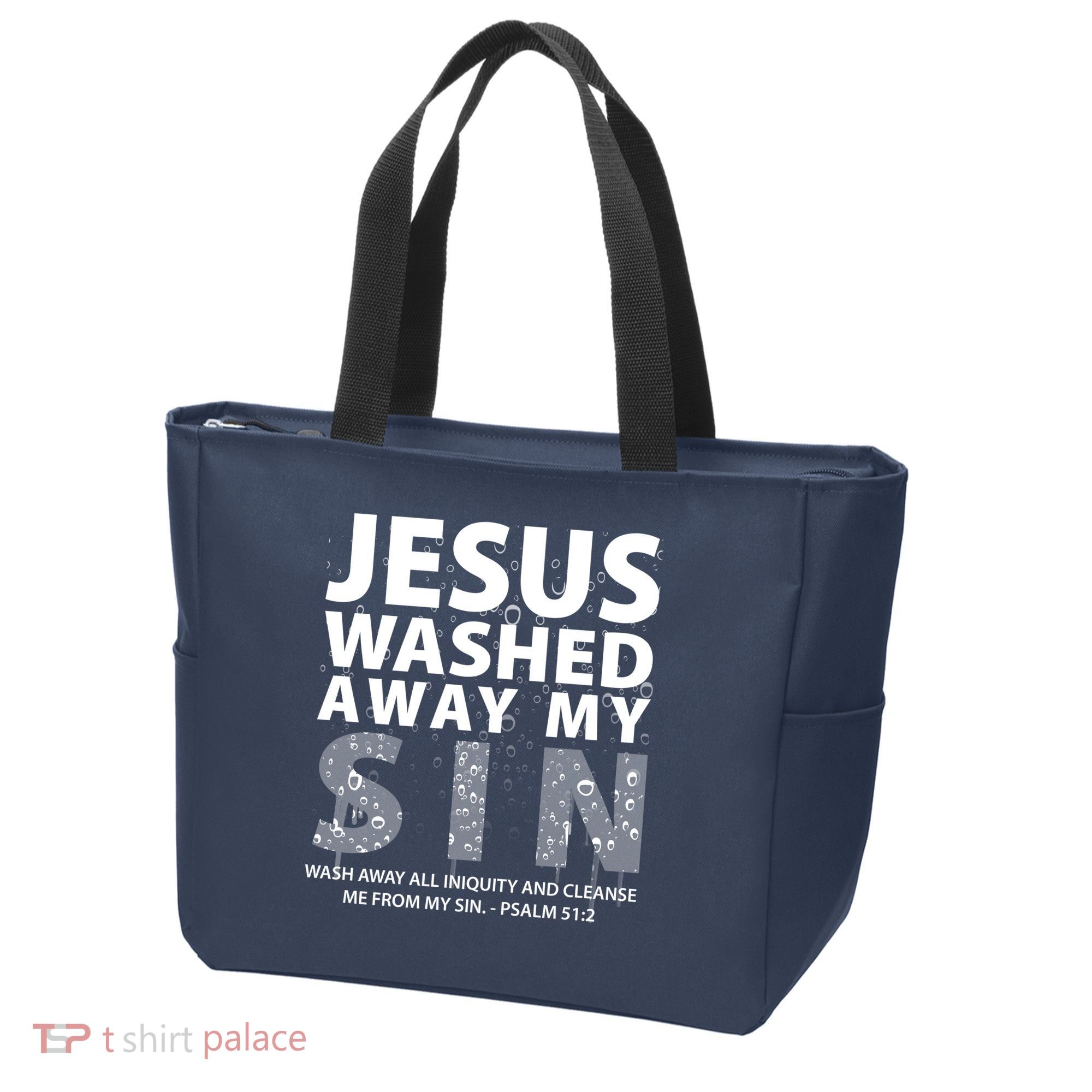 Jesus Washed Away My Sin Catholic Tote Bag