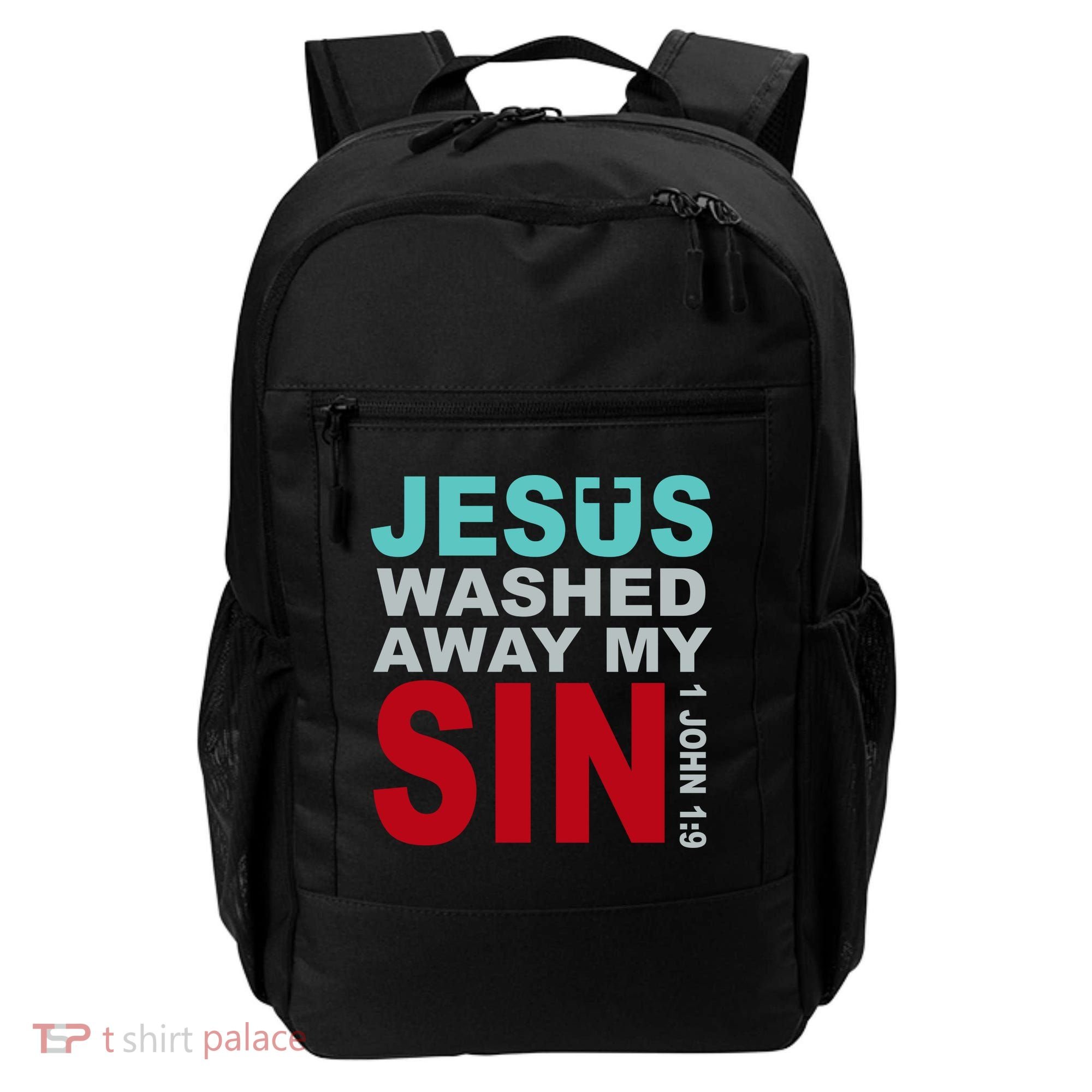 Jesus Washed Away My Sin John 1:9 Backpack