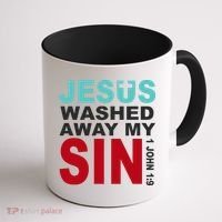 Jesus Washed Away My Sin John 1:9 Coffee Mug thumb 1