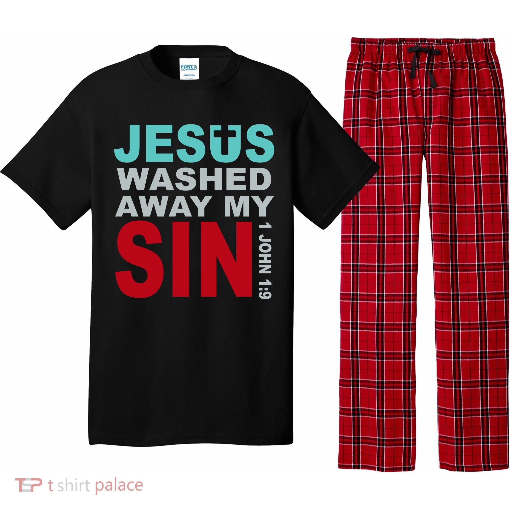 Jesus Washed Away My Sin John 1:9 Pajama Set