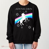 Jewnicorn Funny Hanukkah Unicorn Women's Sweatshirt thumb 0