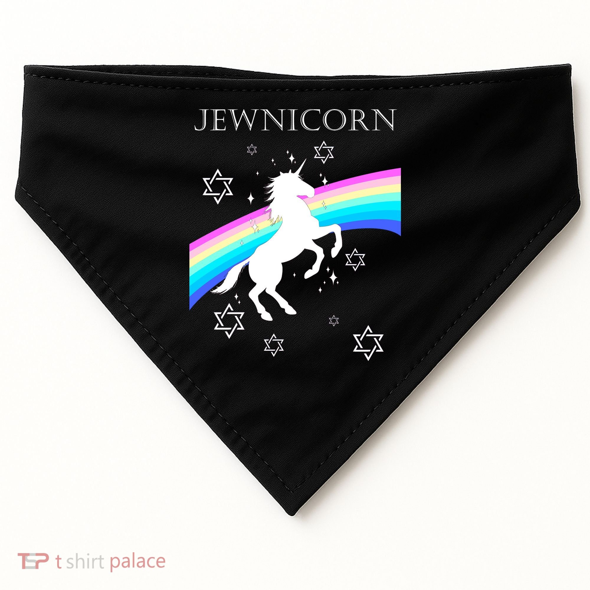 Jewnicorn Funny Hanukkah Unicorn USA-Made Doggie Bandana