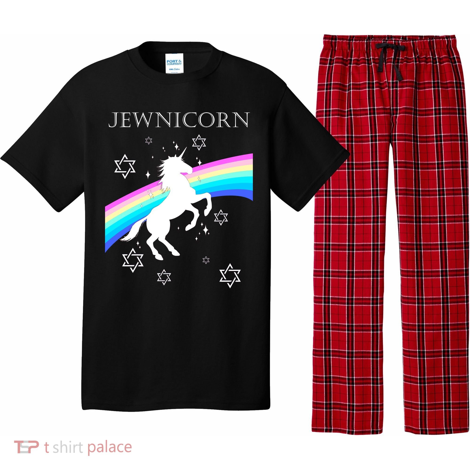 Jewnicorn Funny Hanukkah Unicorn Pajama Set