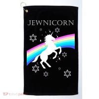 Jewnicorn Funny Hanukkah Unicorn Golf Towel thumb 0