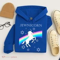 Jewnicorn Funny Hanukkah Unicorn Hoodie thumb 4