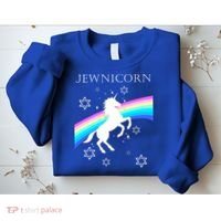 Jewnicorn Funny Hanukkah Unicorn Sweatshirt thumb 2