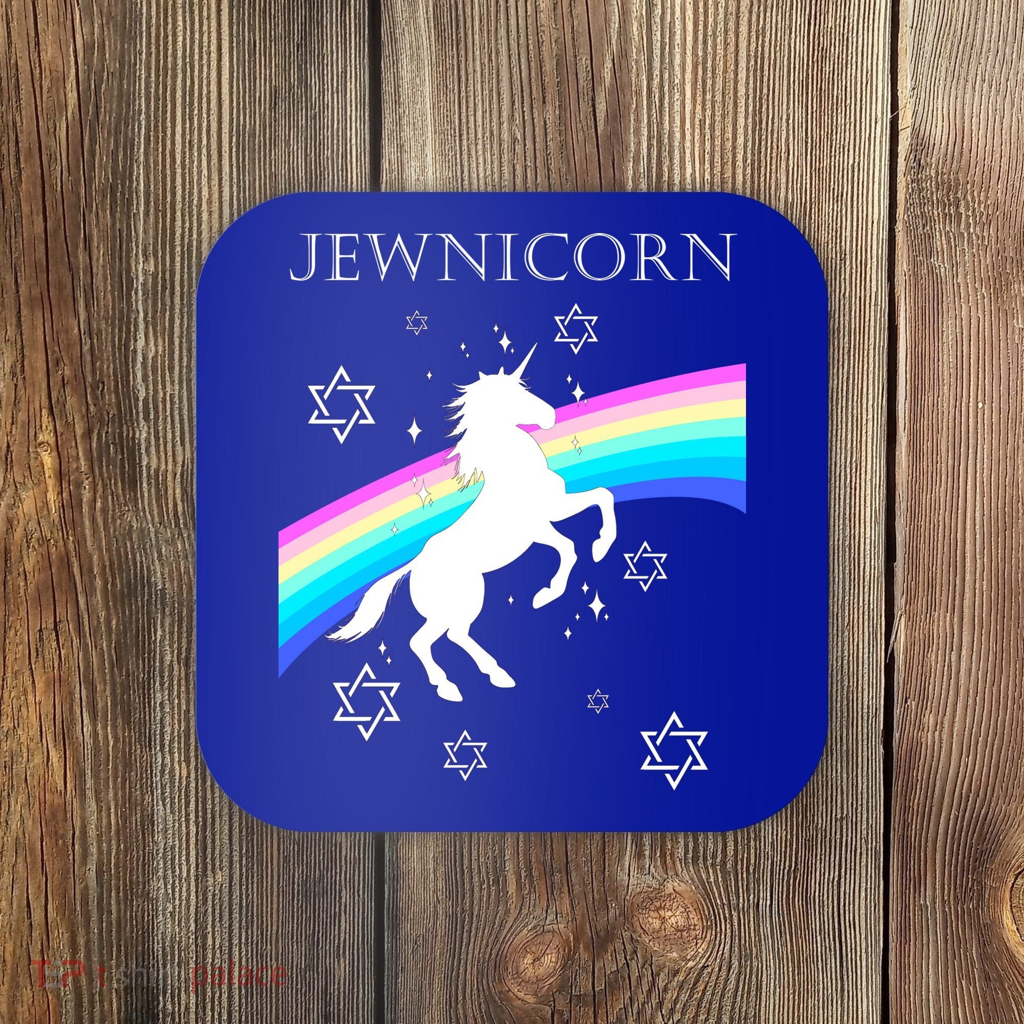 Jewnicorn Funny Hanukkah Unicorn Coaster